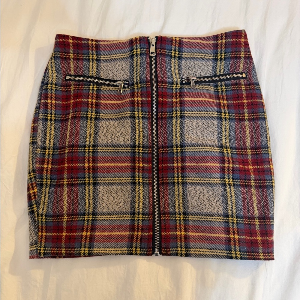 Paris Hilton Red Plaid Mini Skirt